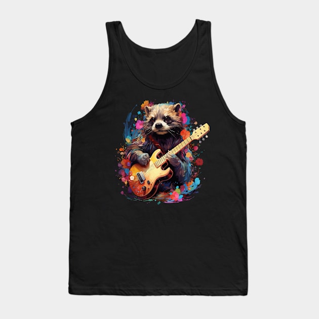 Ferret Playing Guitar Tank Top by JH Mart